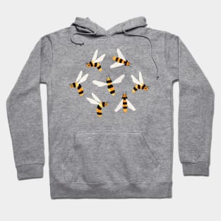 Friendly Gouache Bees on Forest Green - Scandi Hoodie